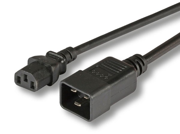 Netzkabel 230V Kaltgeräte IEC-C13(Buchse)/Kaltgeräte IEC-C20(Stecker), 1,8m,