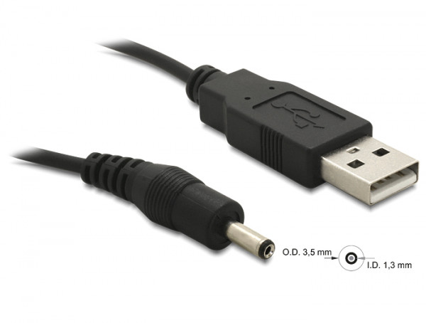 DeLock Kabel USB Power > DC 3,5 x 1,35 mm Stecker 1,5 m