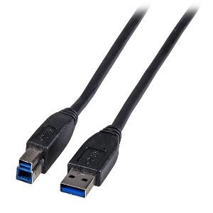 Kabel USB3.0, 3m, A(St)/B(St), schwarz;