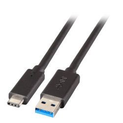 Kabel USB3.1, 0.5m, A(St)/C(St), schwarz, 5G/3A,