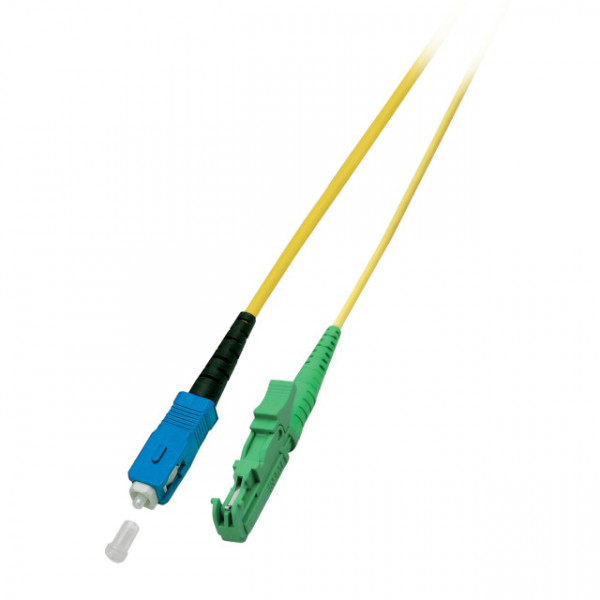 LWL-1-Faser-Patchk. 3mtr.E2000(APC 8G)-SC, 9/125u, Schrägschliff, Simplex!