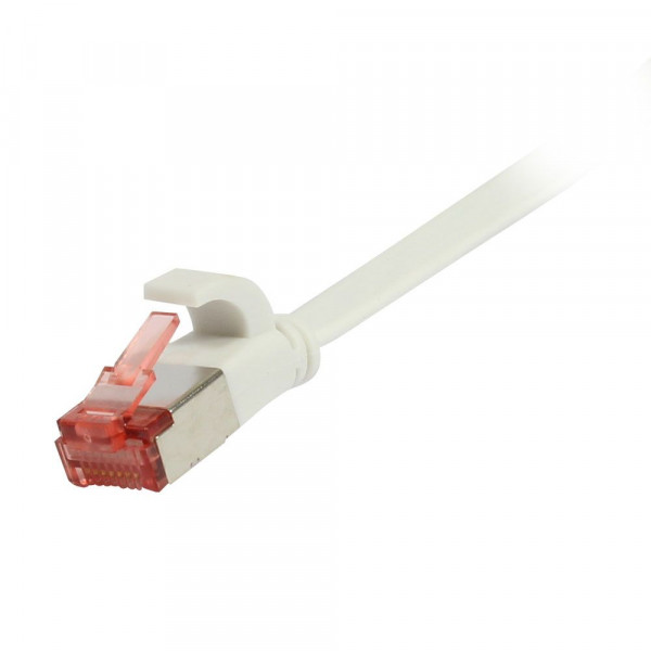 Patchkabel RJ45, CAT6 250Mhz, 3m weiss, FTP(U/FTP), TPE(Superflex), Flach, Synergy 21,