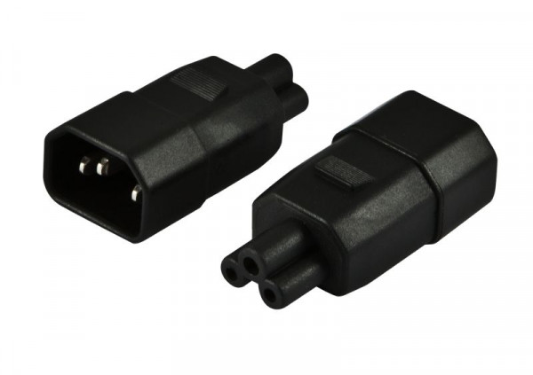 Netzkabel 230V Adapter (C14) Stecker -> IEC 320-C5 (Micky-Maus)