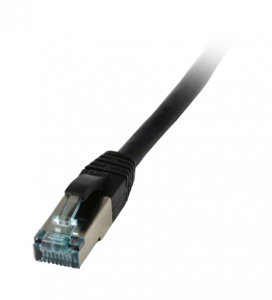 Patchkabel RJ45, CAT6A 500Mhz, 0.15m, schwarz, S-STP(S/FTP), TPE(Superflex), AWG26, Synergy 21