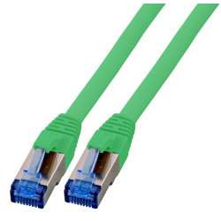 Patchkabel RJ45, CAT6A 500Mhz, 0.25m, grün, S-STP(S/FTP), TPE(Superflex), mit Cat.7 Rohkabel,