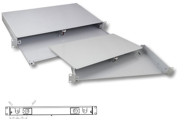 LWL-Patchpanel Spleisbox,19", unbestückt, ausziehbar