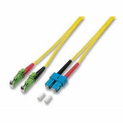 LWL-2-Faser-Patchk. 15mtr.SC-E2000(APC8Grad Schrägs), 9/125,