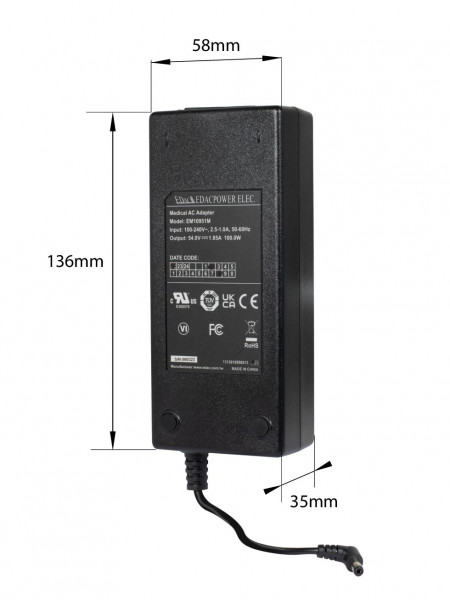 ALLNET Ersatznetzteil 54V/1,85A Medical 5,5mm x 2,1mm