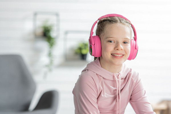 Onanoff Kopfhörer für Kinder | Konzentration | Geräuschunterdrückung | Bluetooth | Pink