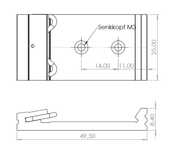ALLNET VDSL2 ALL-MC115 &amp; MC116-Serie zbh. HUT-Schienenadapter/DIN-Rail-Adapter