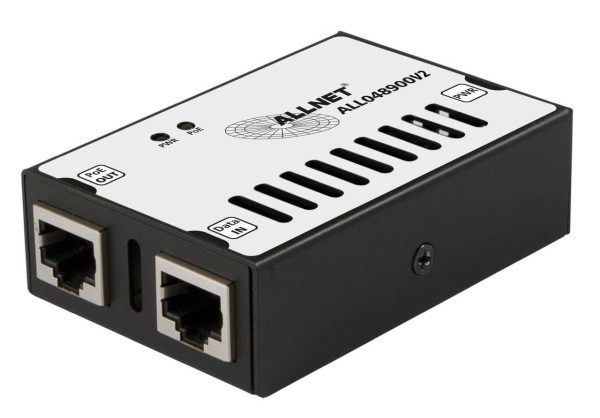 ALLNET PoE Injektor Gigabit / PoE &amp; PoE+ &amp; PoE &amp; LT PoE (15,4W/30W/60W/90W) / Metallgehäuse / "ALL04