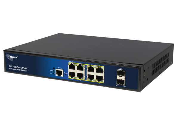 ALLNET Switch full managed Layer2+ 10 Port  8x GbE  PoE Budget 130W  8x PoE at  2x SFP  19"  L