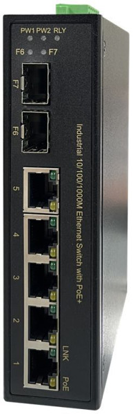 ALLNET Switch industrial unmanaged Layer2 8 Port  4xGbE  PoE Budget 120W  4x PoE at  1x GbE  2x