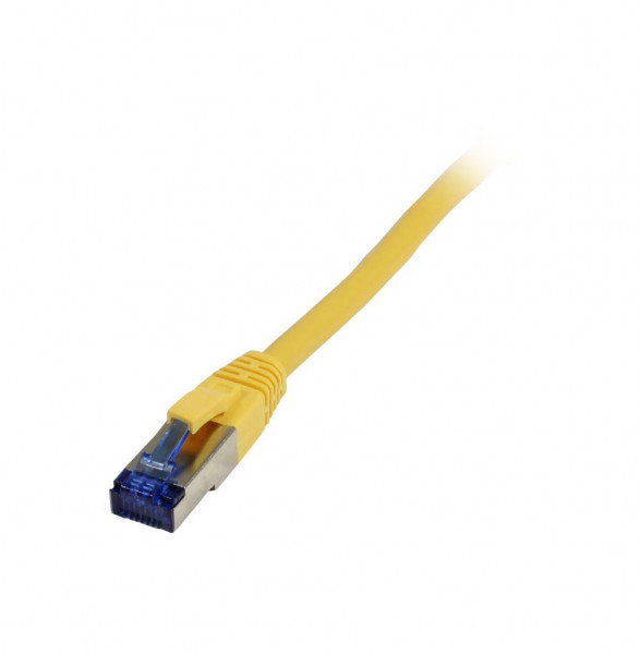 Patchkabel RJ45, CAT6A 500Mhz, 0.25m, gelb, S-STP(S/FTP), TPE(Superflex), AWG26, Synergy 21