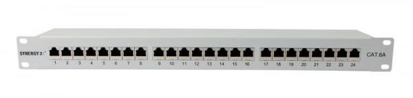 Patch Panel 24xTP, CAT6A, 500Mhz, 19", Lichtgrau Synergy 21