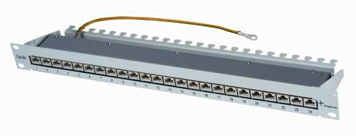 Patch Panel 24xTP, CAT6A, 500Mhz, 19", Lichtgrau, Telegärtne