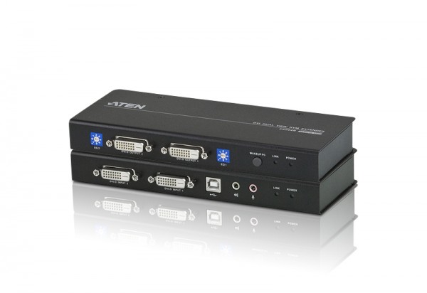 Aten KVM-Extender, 60mtr.1xPC, 1xMon., DVI-Dual, USB, Audio,