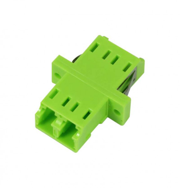 LWL-Kupplung, LC-Buchse/LC-Buchse, 50/125u Multimode OM5, lime Green, duplex, PVC, mit Flansch, Syne