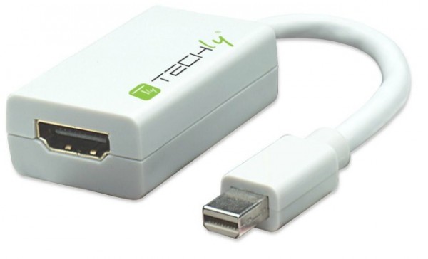 Kabel Video HDMI/Displayport mini, Adapter, Typ A Bu/St, weiss,