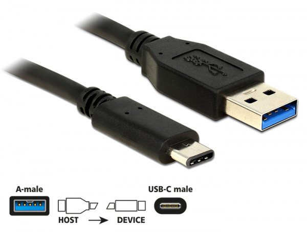 Kabel USB 3.1 A (St) => C (St) 0,5m *DeLock*