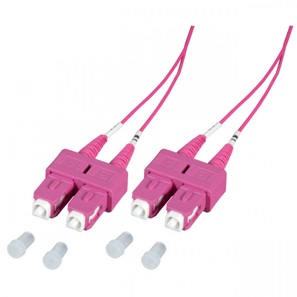 LWL-2-Faser-Patchk. 0,5mtr.SC-SC, 50/125um, OM4, AD=3mm,