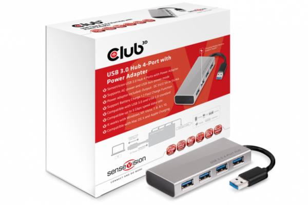 USB Hub 3.0 - 4-Port aktiv *Club 3D*