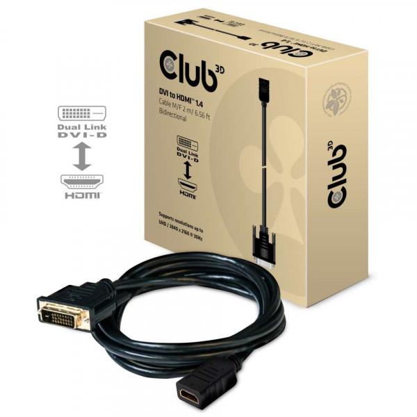 Kabel Video DVI => HDMI 1.4 ST/BU 2,0m *Club3D*