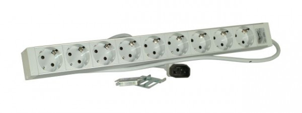ALLNET 19"zbh. Steckdosenleiste, 9xDosen(CEE7)->Kaltgeräte(Stecker, C14),