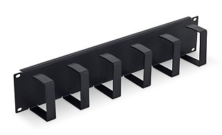 Triton 19"zbh. Kabelführungsplatte mit 6 Metallbügeln, 2HE, Schwarz, Rangierpanel,