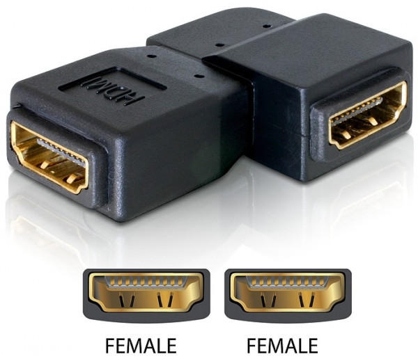 Delock VGA Adapter HDMI Bu > Bu 90°gewinkelt-links