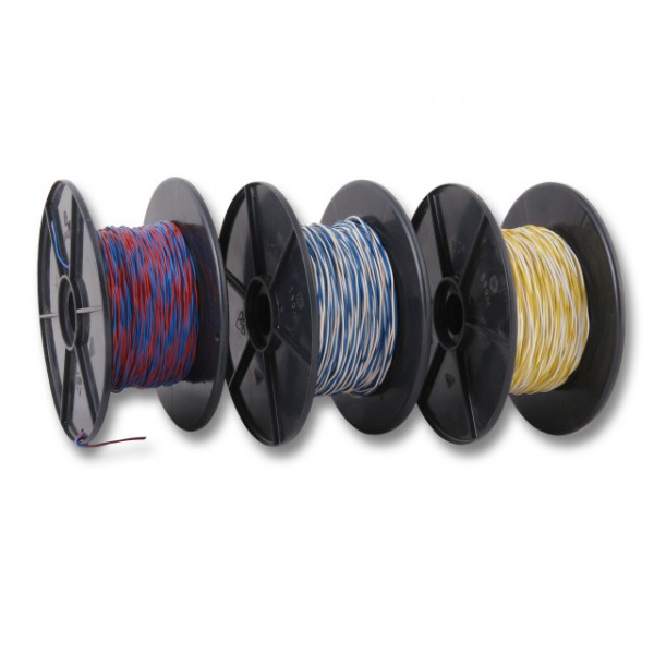 LSA+ TK Schaltdraht YV 2x0,5/0,9 schwarz/rot, PVC, 100m Rolle