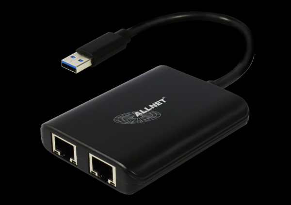 ALLNET USB 3.0 Typ-A Netzwerk Adapter 2x + 1x USB 3.0 Hub ALL-NC-2G-102-USB-A "ALLTRAVEL*