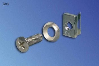 Knürr zub.Befestigungsset T-Nut M5, klein, 50-Pack, mit Rosetten,