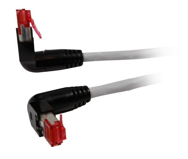 Patchkabel RJ45-gewinkelt, CAT6A, 1000Mhz, 20m Grau, PIMF(S-