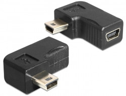 Delock Adapter USB mini B 5pin St/Bu 90° gewinkelt