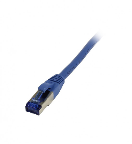 Patchkabel RJ45, CAT6A 500Mhz, 0.25m, blau, S-STP(S/FTP), TPE(Superflex), AWG26, Synergy 21