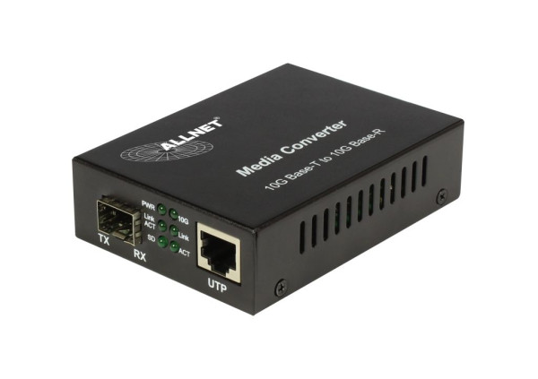 ALLNET Medienkonverter 10GBASE-T auf 10GBASE-SX/LX Single-/Multimode SFP+ Mini-GBIC Anschluss "ALL-M