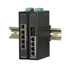 Microsens Industrial Fast Ethernet Switch, 4x 10/100Base-TX, 1x 100Base-FX Multimode 1310nm SC, POE,
