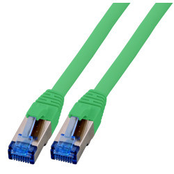 Patchkabel RJ45, CAT6A 500Mhz, 0.15m, grün, S-STP(S/FTP), TPE(Superflex), mit Cat.7 Rohkabel,