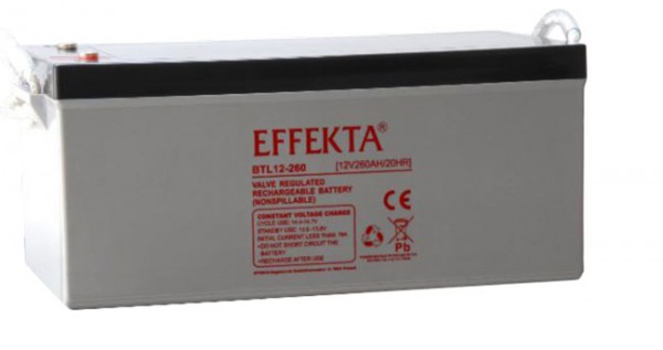 Effekta zbh. Akku 12V/260Ah, 10-Jahre Lebenserwartung