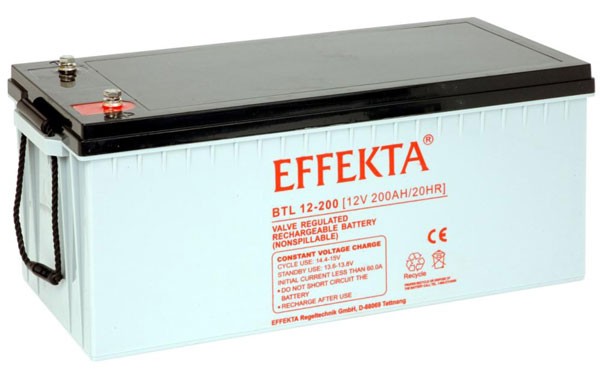 Effekta zbh. Akku 12V/200Ah, 10-Jahre Lebenserwartung