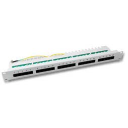 Patch Panel 25xTP, CAT3, ISDN,19",Lichtgrau,