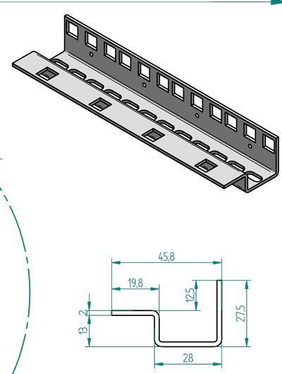 Triton 19"zbh. Profilschiene 6HE, Vertikal, Stückweise,