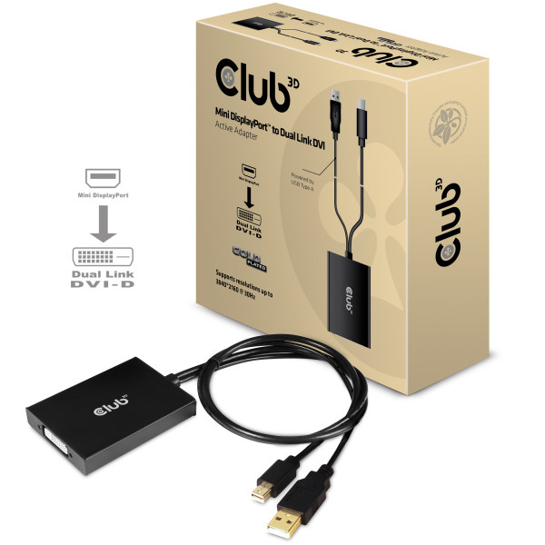 Adapter Mini DisplayPort => DVI-I - Dual Link *Club3D* Aktiv