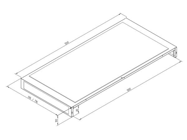 Triton 19"zbh. Warm-/Kaltgang, Deckenplatten, B800/T1200/H100mm, Lichtgrau