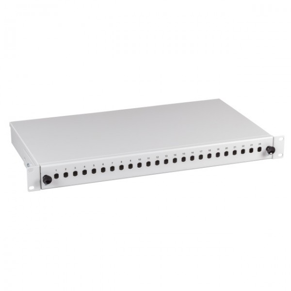 LWL-Patchpanel für 24xSC-simp.,E2000, LC, E2000, LC-Buchsen, 19"/1HE, ohne Kupplungen