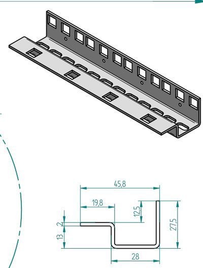 Triton 19"zbh. Profilschiene 15HE, Vertikal, Stückweise,