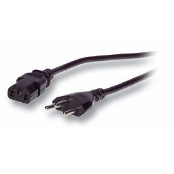 Netzkabel 230V Schweiz(Stecker)/Kaltgeräte IEC-C13(Buchse), 2m, Black