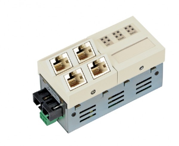 Microsens Installationswitch 5x RJ45 Gigabit, 1x 1000SX