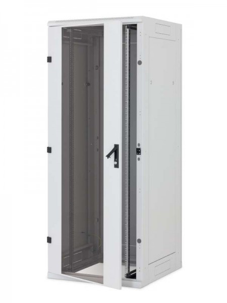 Triton 19"Schrank 22HE, B800/T 800, Lichtgrau, Glastür, RYA-Serie, zerlegbar, für Belastung 1200 kg,
